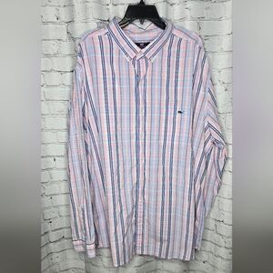 Vineyard Vines Men's Big And Tall Plaid Long Sleeve‎ Shirt Size 3XT